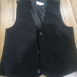 Black Button-Up Vest Boys Size 6